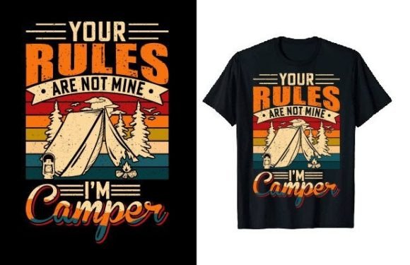 Download Vintage Camper Camping T-shirt Design - Premium Bundle