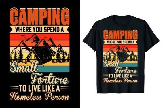 Download Vintage Camper Camping T-shirt Design - Premium Bundle